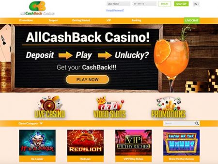 Earn cashback – 1x wager at All CashBack Casino!